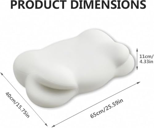 Cloud Pillow, Ergonomic Memory Foam Cervical Neck Support Pillow with Breathable Pillowcase, Adjustable Dual-Height Design for Side Back Stomach Sleepers