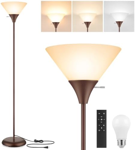 Coucrek Floor Lamp for Living Room, Torchiere Standing Light