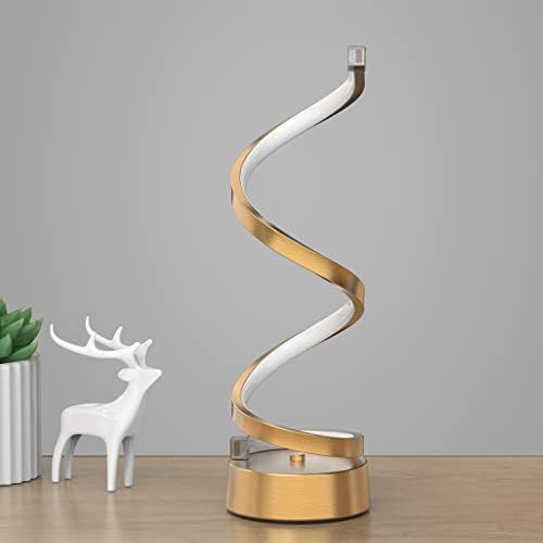 NUÜR Gold Infinity Spiral LED Table Lamp, Dimmable Bedside Lamp