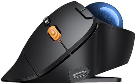 ProtoArc EM02 Wireless Trackball Mouse, Ergonomic Thumb Ball Control, Blue