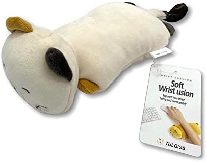Soft Cute Cat Character Wrist Rest Cushion for Computer Mouse for Pain Relief of Tendinitis, Carpal Tunnel,and Forearm Discomfort (Yellow SHUSUH)