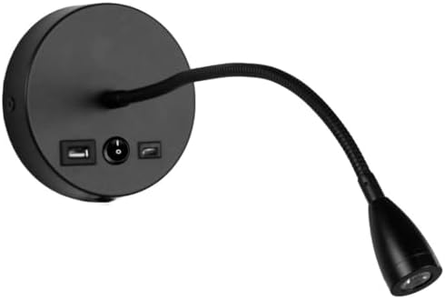 Newhouse Lighting 4.5 in. W x 15 in. H Cole Gooseneck Reading Light in Matte Black with USB-A and USB-C Charging Ports NHRL-CO-BLK, Bedside Lamp for Nightstands, Space-Saving Office Desk Accessory
