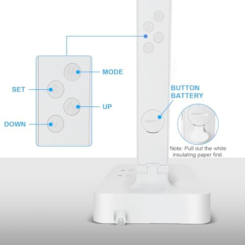 snsok Smart Desk Lamp with Dual USB Charging (Type-C/USB-A) & 2 AC Outlets, Digital Clock, Temperature Display, 5 Color Modes, 5 Brightness, Adjustable - for Office, Bedroom, Dorm Room, Study