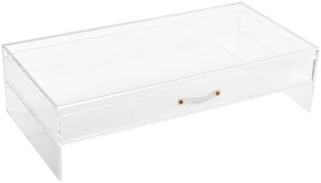 russell+hazel Acrylic Monitor Stand with Storage Drawer, Clear