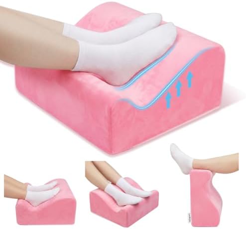 Work Foot Rest Under Desk,Ergonomic Footrest & Washable Cover Pink