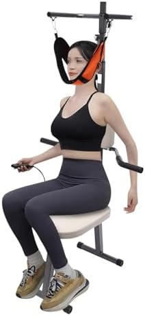 Traction & Stretch Decompression Machine, Electric Neck Traction Chair with Controller & Traction Strap, Portable Neck Stretcher Hammock for Neck Pain Relief, Neck Traction Device for Home, Gym