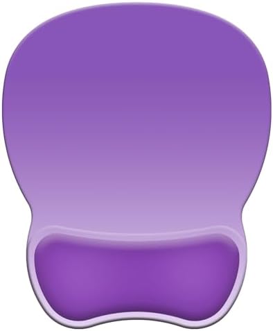 Ergonomic Mouse Pad with Wrist Rest, Comfortable Gel Concave Mouse Pad with Non-Slip Base, Pain Relief Mouse Pads with Smooth Wrist Support for Office & Home (Gradient Purple)
