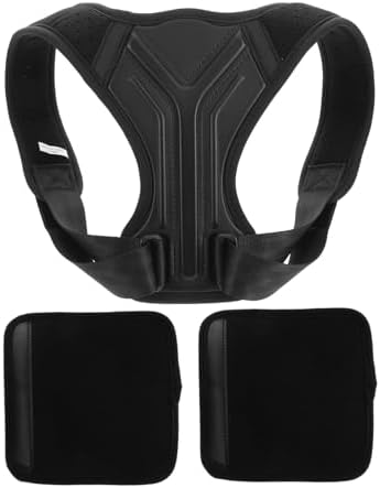 Ipetboom Adjustable Back Brace Black Posture Corrector for Men and Women