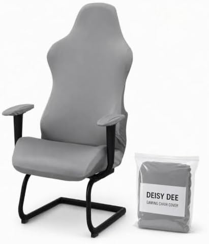 Deisy Dee Gaming Chair Cover, 4-Piece Stretch Computer Chair Slipcover with Armrest Cover, Universal Polyester Spandex Washable Chair Protector for Racing Office Reclining Chair