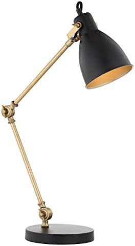 JONATHAN Y Barnes 24" Metal Adjustable Desk Task Lamp, Black/Brass Gold