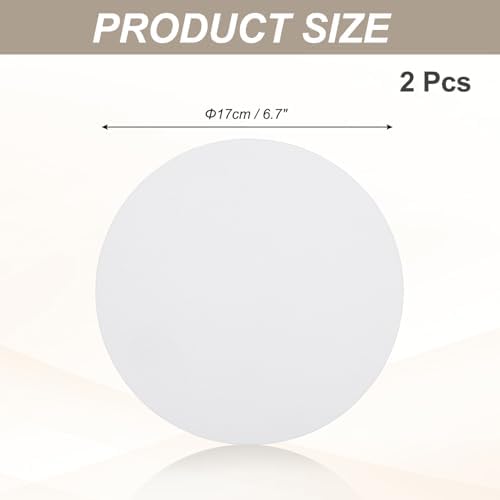 MECCANIXITY 6.7" Round Lampshade Diffuser, Anti-glare Lamp Shade Diffuser Fabric Lamp Cover for Desk Table Light Downlight Spotlight, White 2pcs