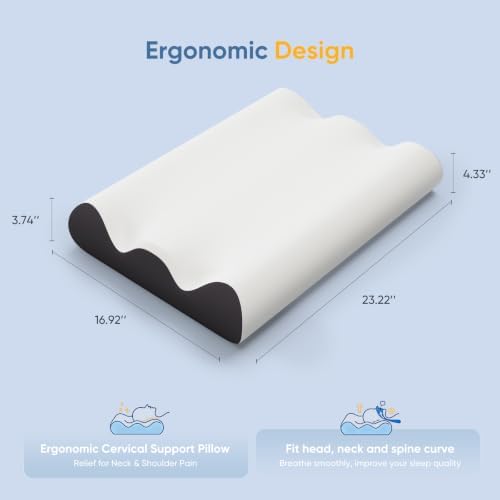 NEWBULIG Contour Memory Foam Cervical Pillow with Neck Support