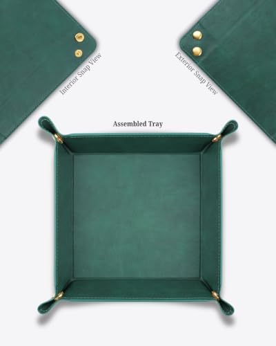 LAMOTI Valet Tray, PU Leather Catchall Tray for Desk & Nightstand