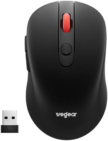 wegear USB Wireless Mouse for Laptop PC Mac, 2.4GHz Cordless Mouse-Black