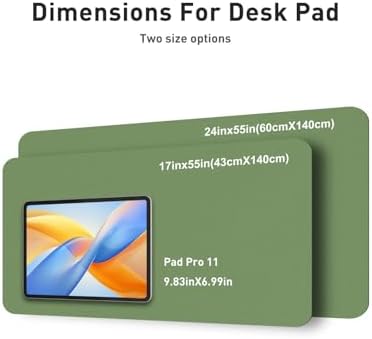 Aothia Faux Leather Desk Mat - Non-Slip PU Leather Desk Blotter, Waterproof Writing Surface, Large Desk Pad for Office & Home (Olive Green, 55" x 24")