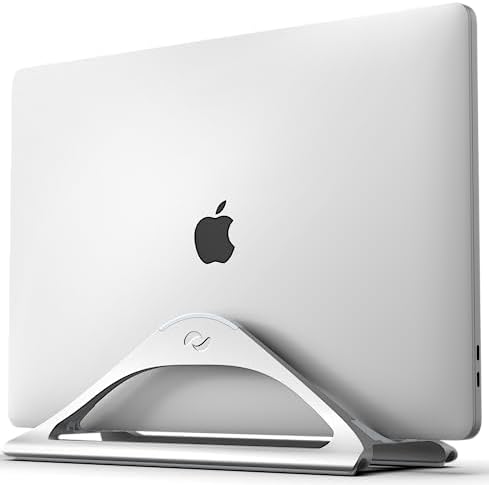 HumanCentric Vertical Laptop Stand for Desks in Silver Color, Adjustable