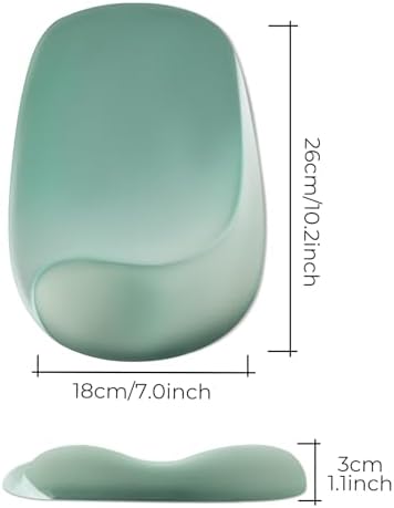 Mouse Pad with Wrist Rest Support, Ergonomic Mousepad with Comfortable Gel Cushion, Gaming Mouse Pad with Non-Slip PU Base, Relieve Pain Relief, for Home Office Computer Laptop, Green