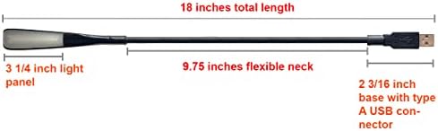USB Reading Lamp with 14 LEDs Dimmable Touch Switch and Flexible Gooseneck for Notebook Laptop, Desktop, PC and MAC Computer + On/Off Setting (14 LED, Black)