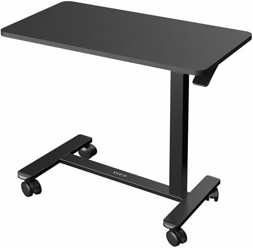 VIVO Black Mobile 28 x 16 inch Over Couch Laptop Table, CART-V28L