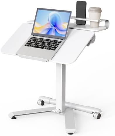 ROMOON Portable Standing Desk with Wheels, Height Adjustable Mobile Desk