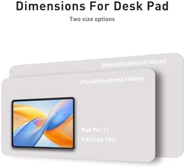 Aothia Faux Leather Desk Mat - Non-Slip PU Leather Desk Blotter, Waterproof Writing Surface, Large Desk Pad for Office & Home (Pale Lavender White, 55" x 17")