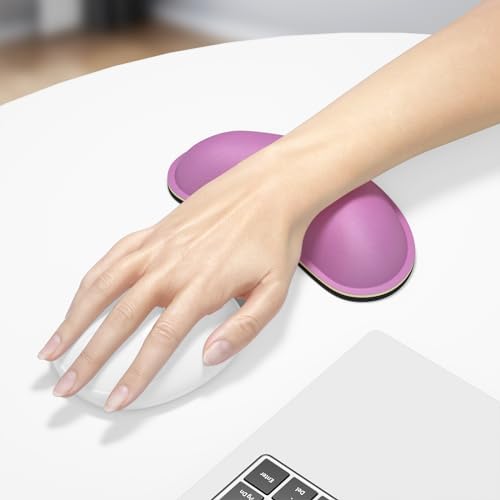 Dapesuom Mouse Wrist Rest, Ergonomic Memory Foam Mouse Wrist for Computer Desk Mats Support, Hand Rest Pad Cushion for Gaming, Office, Laptop, Men, Women, Pain Relief & Easy Typing, Radiant Orchid