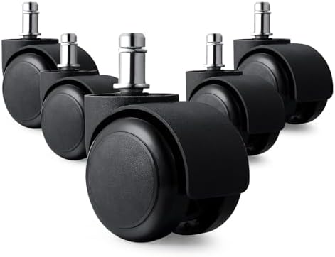 2" Office Chair Caster Wheels, 99% Universal Fit, Quiet Replacement 5 Pack