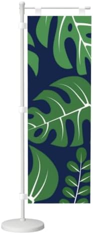 Green and Navy Palm Leaf Deluxe Desk Flag Set, 12 x 4 Inch Miniature Table Flag with 14" Pole & Stand Base