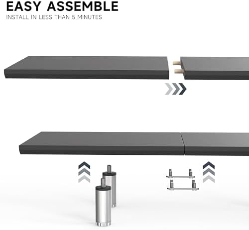 Fenge 39.4” Dual Monitor Stand with Height Adjustable Legs, Black