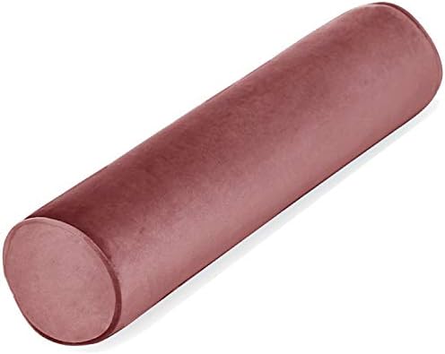 Tinbolunce Memory Foam Round Neck Pillow for Sleeping, Neck Pain Relief, Side Back Stomach Sleeper, Car or Office Chair Sofa,Cervical Bolster Length 24" x 6" Diameter (Gray Pink)