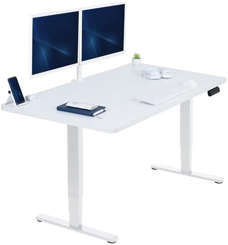VIVO White 55 x 28 in Standing Desk, DESK-KIT-2W55W