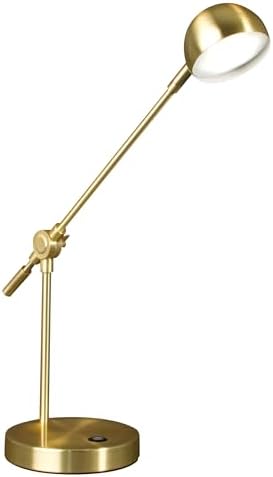 OttLite Direct LED Desk Lamp with USB Port, Brushed Gold