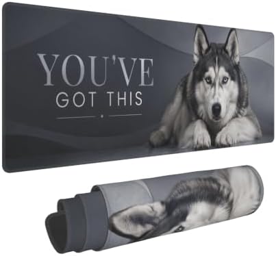 Husky Large Mouse Pad Mouse Pad Gaming 11.8x31.5 in Cool Gray Design