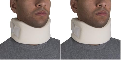 OTC Cervical Collar, Soft Contour Foam, Neck Support Brace, White Average 3" Depth, Large (Pack of 2)