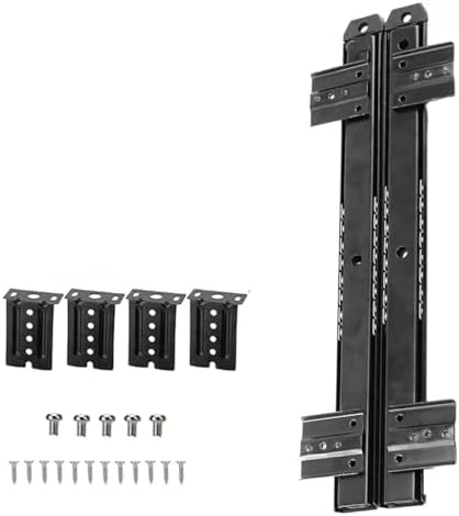 1 Pair of 14-inch Under-Desk Keyboard Tray Slide Rails, Adjustable Height Heavy-Duty Ball Bearing Keyboard mounting Rails for Under-Desk Keyboard Drawer Sliding Device