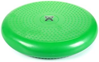 CanDo 30-1870G Inflatable Balance Disc for Balance Training, Proprioception, Strengthening Lower Extremities, Posture, Back Pain, Stress Relief, Restlessness and Anxiety, Green, 14" Diameter