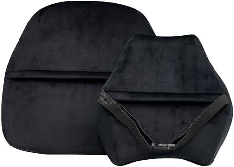 Techni Sport- GameON- Memory Foam Neck & Lumbar Pillow Set for Gaming Chair, Gaming Setup, Gaming Accessories (Black)