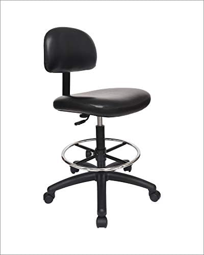 Tall Bench Height Task Chair for Labs, Exam Rooms, Doctor and Dentist Offices. Easy to Clean! 23"-33" Seat Ht. (Tall Bench Height, Black)