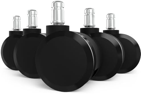 Office Chair Caster Wheels Replacement, 2.36"(60mm) Casters Replacement for Herman Miller Aeron Chair, Universal Size 11x22mm for Carpet and Hardwood Floors(Set of 5)