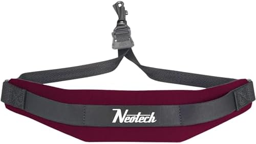 Neotech Saxophone Swivel Hook Neck Strap Soft Sax Padded for Alto Tenor Baritone Soprano – (Regular, Wine) - Made in USA