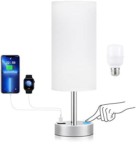 Small Touch Table Lamp for Bedroom - Bedside Desk Lamp for College Dorm