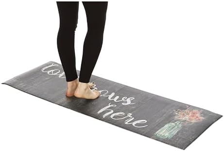 J&V TEXTILES Kitchen Mat Cushioned Anti Fatigue Floor Mat,19.6"x55", Thick Non Slip Waterproof Kitchen Rugs and Mats, Standing Mat for Kitchen,Floor,Home,Office,Desk,Sink,Laundry (Love Grows Here)