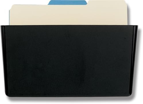 Officemate Letter-Size Wall File, Single, Black Wall-Mountable Plastic Document Organizer for Folders, Forms and Mail, 11 x 4.13 x 7-Inch