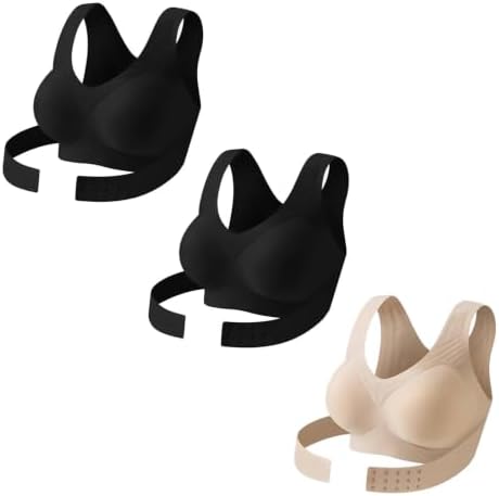 Posture Corrector Bras Women Front Closure Cross Back Wireless Posture Bra
