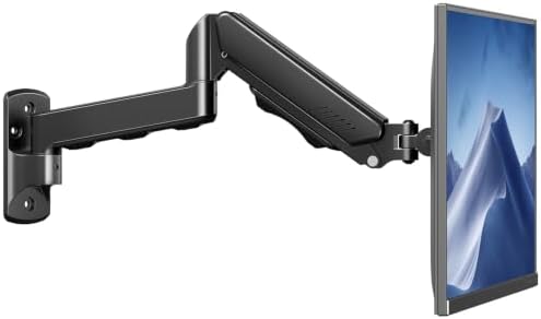 MOUNTUP Single Monitor Wall Mount for Max 32 Inch Computer Screen, Fully Adjustable Monitor Arm, Wall Mount Monitors Holder Support 4.4-19.8lbs Display, VESA Bracket Fit 75x75mm, 100x100mm