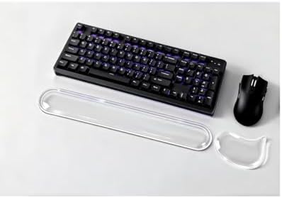Clear Gel Keyboard Wrist Rest with Mouse Pad Wrist Support, Ergonomic Wrist Rest for Computer Keyboard and Mouse, Non-Slip Cooling Keyboard Pad for Office, Gaming & Laptop (Transparent)