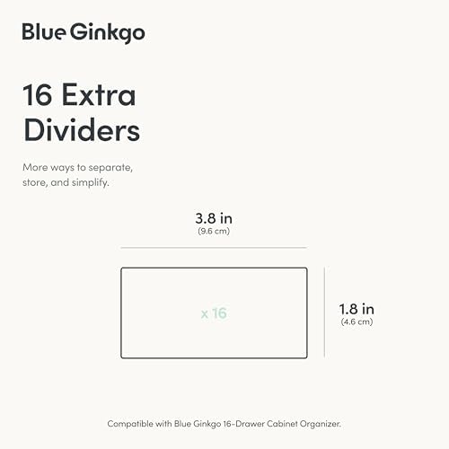 Blue Ginkgo 16-Drawer Cabinet Dividers, 16-Pack
