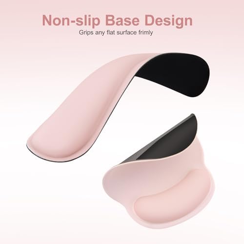MOSISO Wrist Rest Support for Mouse Pad&Keyboard Set, Chalk Pink