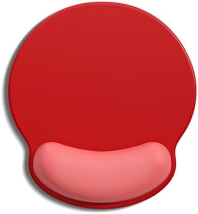 Auhoahsil Ergonomic Mouse Pad with Wrist Rest, Comfortable Silicone Non-Slip Computer Pain Relief Gel Mouse Mat with Wrist Support for Gaming, Work, Office, Women & Men, Cute Pattern, Red Pink