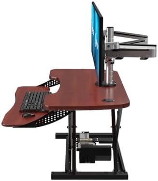 VERSADESK PowerPro Elite 48” x 24” Standing Desk Converter | 48 Inch Electric Height Adjustable Sit to Stand Desk Riser w/Keyboard Tray & USB Hub - Ergonomic Workstation for Home & Office, Cherry